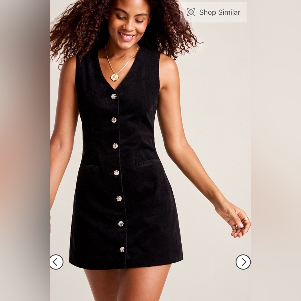 Francesca's Collections Black Button-Down Mini Dress
